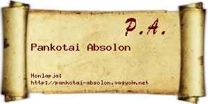 Pankotai Absolon névjegykártya